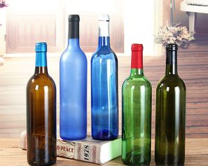Colored Glass Wine Bottles with Caps