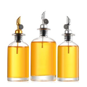 Glass Oil Bottles With Metal Pourer
