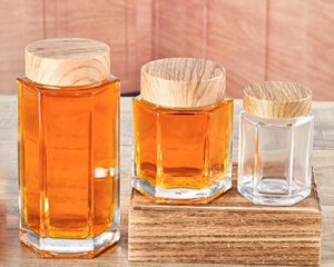 Hexagon Glass Jars for Honey