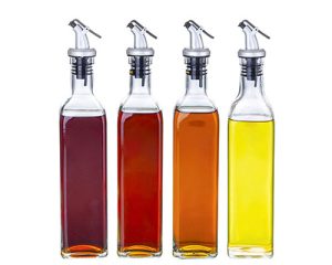 Square Glass Oil Dispenser Bottles