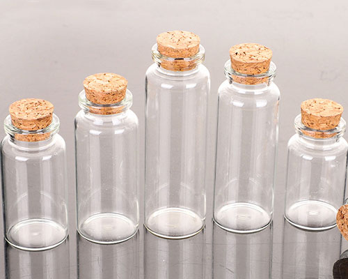 Storage Tube Bottles With Cork Lids