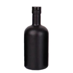 Black Vodka Glass Bottle with Stopper