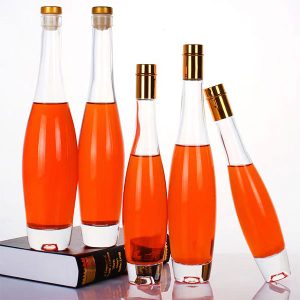 Clear Glass Ice Wine Bottles with Stoppers