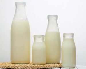 Clear Glass Milk Bottles With Lid