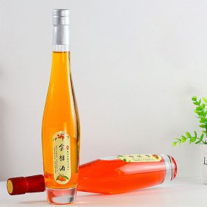 Clear Round Glass Ice Wine Bottles