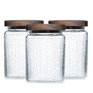 Embossed Glass Jars