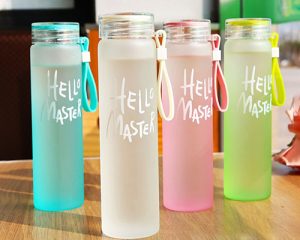 Frosted Glass Water Bottles in Bulk