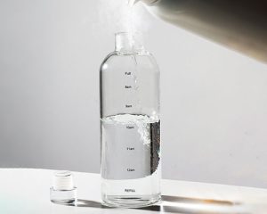 Glass Time Marker Water Bottle