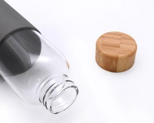 Glass Water Bottle With Silicone Sleeve And Bamboo Lid