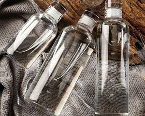 Glass Water Bottles With Times To Drink