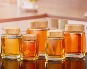 Square Glass Honey Jars