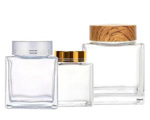 Square Honey Glass Jars with Lids