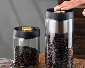 Vacuum Seal Glass Coffee Canister