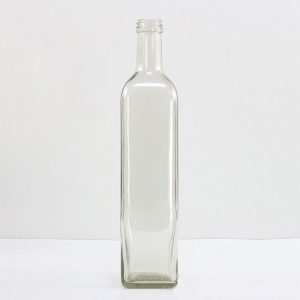 750ml Square Clear Glass Oil Bottle