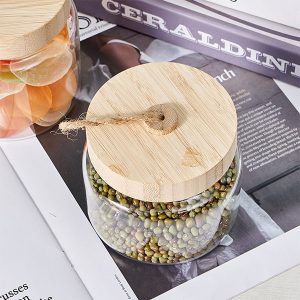 Borosilicate Glass Jar With Bamboo Lid and Handle