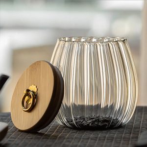 Borosilicate Glass Storage Jar With Bamboo Lid