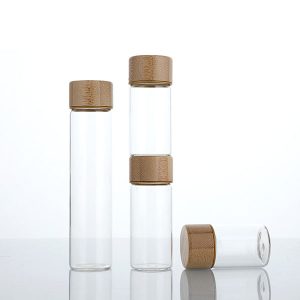 Clear Glass Tube Bottles with Lids