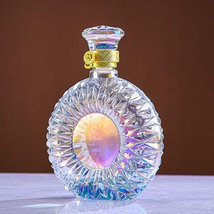 Colored Glass Whiskey Decanter For Sale