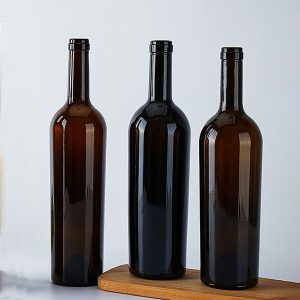 Empty Dark Glass Wine Bottles