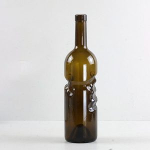 Finger Amber Glass Wine Bottle