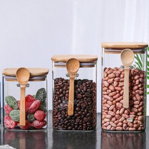 Glass Food Storage Jars With Spoons