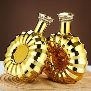 Gold Glass Alcohol Decanter
