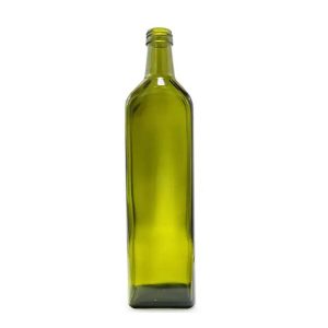 Green Glass Olive Oil Bottle