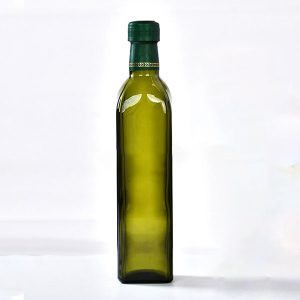 Green Olive Oil Bottle with Cap