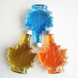 Maple Leaf Shape Glass Beverage Bottle