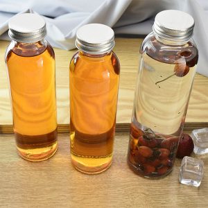 Reusable Glass Juice Bottles with Lids