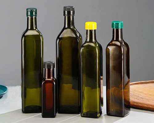 Square Dark Glass Olive Oil Bottles Wholesale