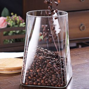 Square Glass Coffee Storage Jar
