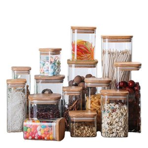 Square Glass Storage Jars