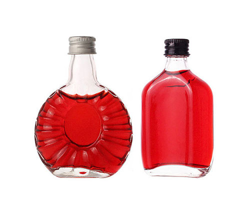 Flat Mini Glass Alcohol Bottles