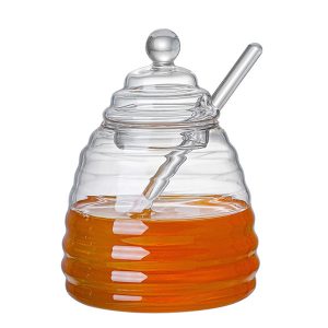 Clear Honey Jar With Dipper