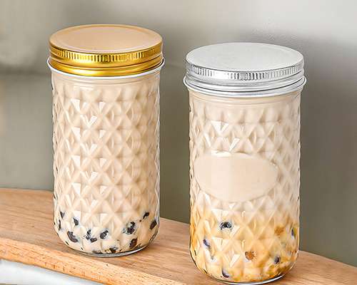 Glass Milk Mason Jars