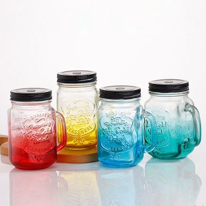 Mason Jars With Lid And Straw And Handle