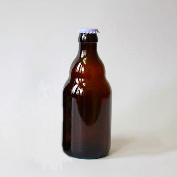 Amber Glass Beer Bottle with Cap