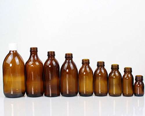 Amber Glass Liquid Medicine Bottles