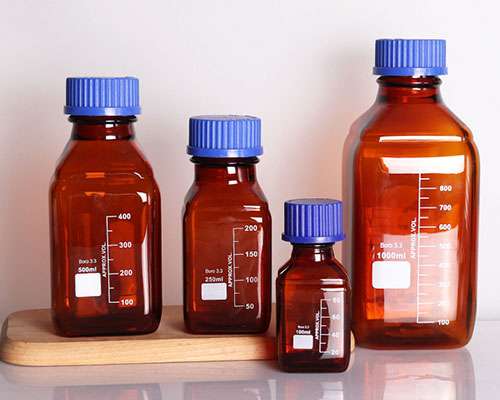 100ml -1L Square Clear Amber Reagent Bottles