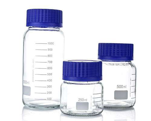 Clear Glass Laboratory Reagent Bottles