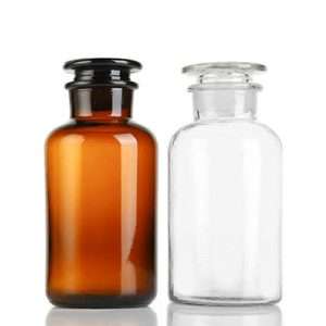 Clear and Amber Glass Reagent Bottles with Stopper