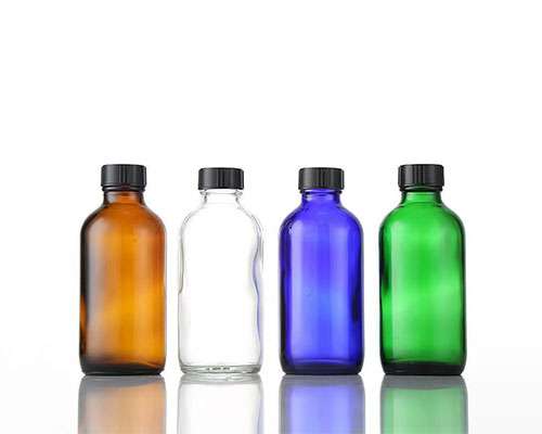 Colored Boston Round Glass Bottles