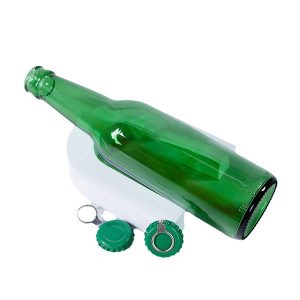Green Glass Beer Bottle with Cap