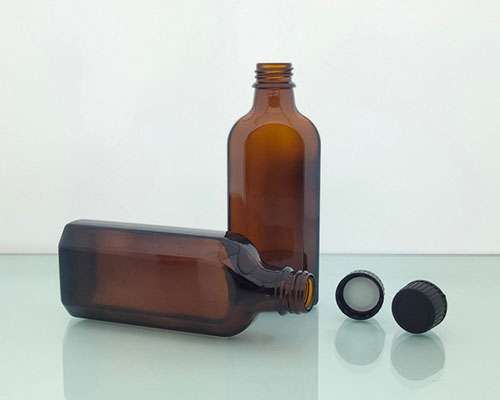 100Ml Flat Square Glass Medicine Bottles