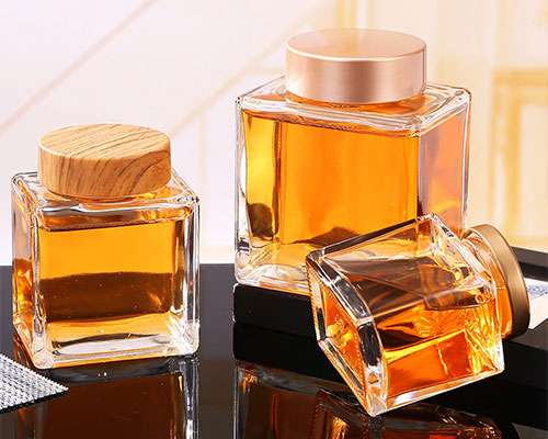 Square Glass Honey Jars With Lids