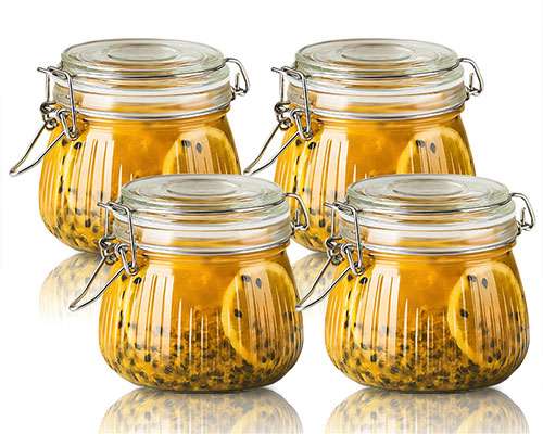 Wide Mouth Glass Storage Jars With Clamp Lids