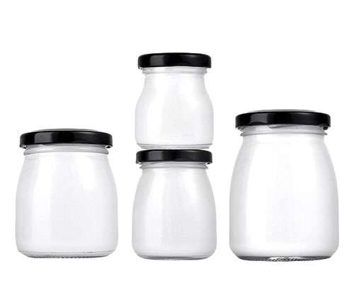 Clear Empty Glass Milk Jars