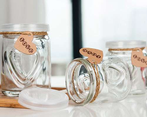 Custom Heart Glass Jars
