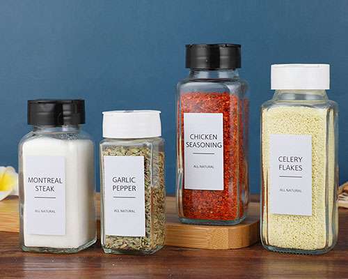 Custom Square Glass Spice Jars